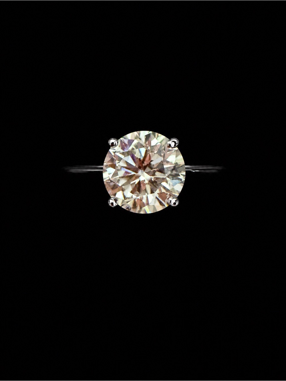 2 Carat Moissanite Solitaire Ring 925 Sterling Silver Size 6.75 has gra